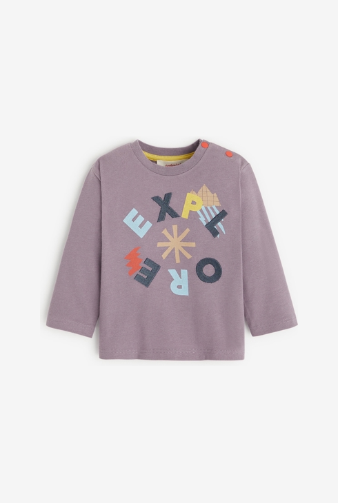 T-shirt bébé garçon violet en coton biologique Catimini 1