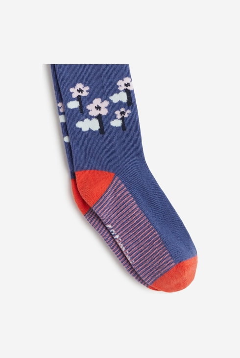 Collants à fleurs bébé fille bleus marine Catimini 2