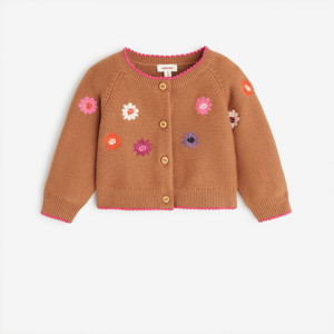 Gilet bébé fille marron en tricot Catimini 1