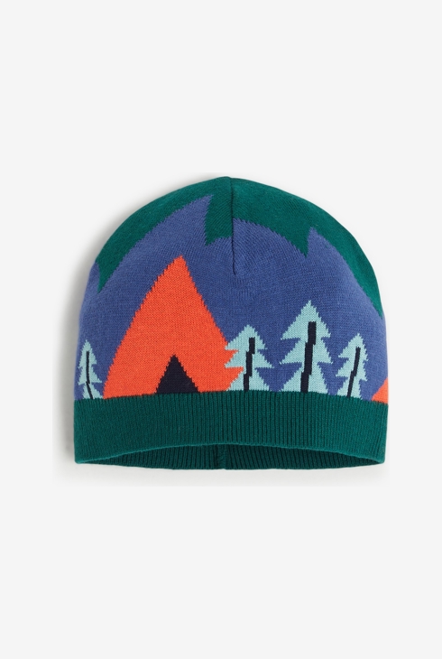 Bonnet vert bébé garçon en tricot Jacquard Catimini