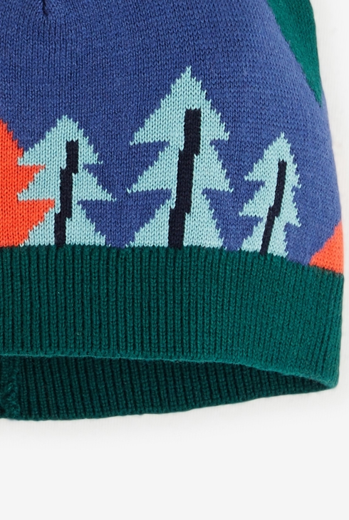 Bonnet vert bébé garçon en tricot Jacquard Catimini