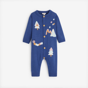 Combinaison bébé mixte bleu marine en tricot Catimini 1