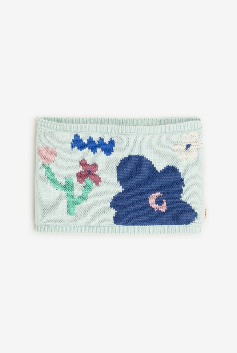 Snood bébé fille coloré et imprimé floral en tricot bleu Catimini 1