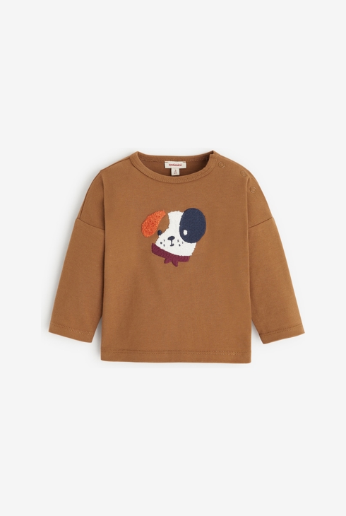 T-shirt motif chien pour bébé marron Catimini 1
