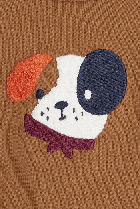 T-shirt motif chien pour bébé marron Catimini