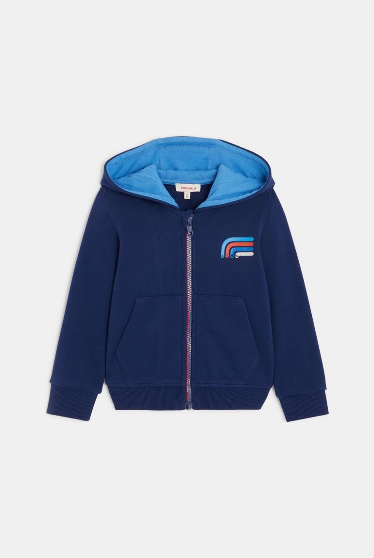Cardigan bébé garçon bleu en coton recyclé Catimini 1