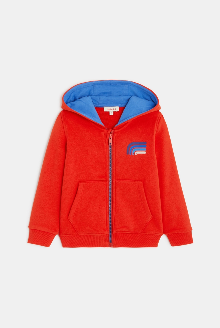 Cardigan bébé garçon rouge en coton recyclé Catimini 1