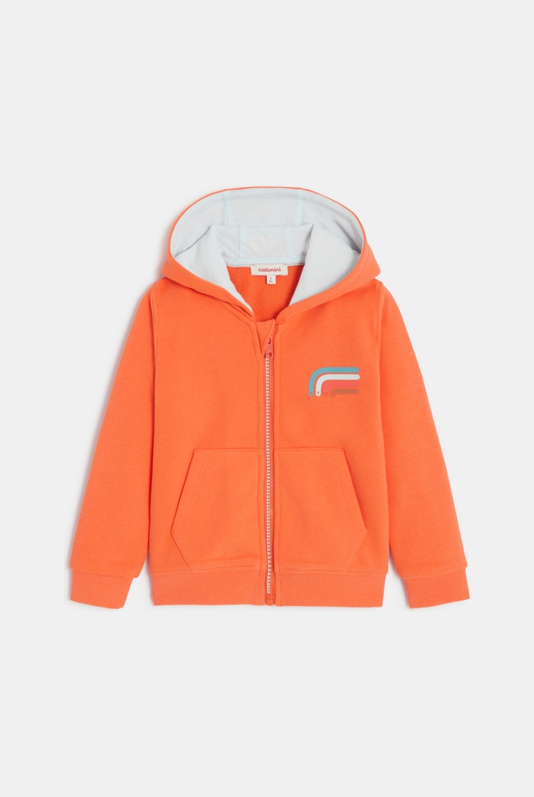 Cardigan bébé garçon orange en coton recyclé Catimini 1
