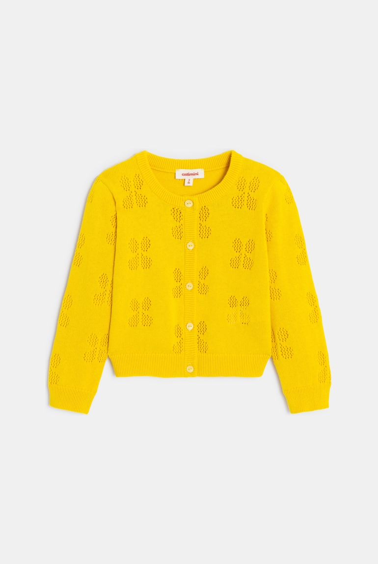 Cardigan bébé fille jaune en tricot Catimini 1