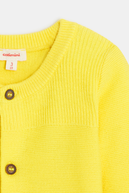 Cardigan bébé en tricot jaune Catimini