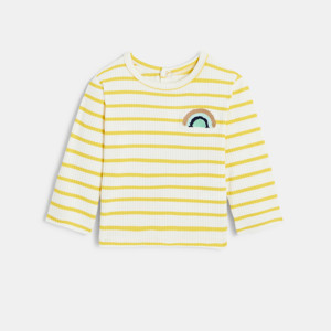 T-shirt bébé rayé jaune/écru Catimini 1