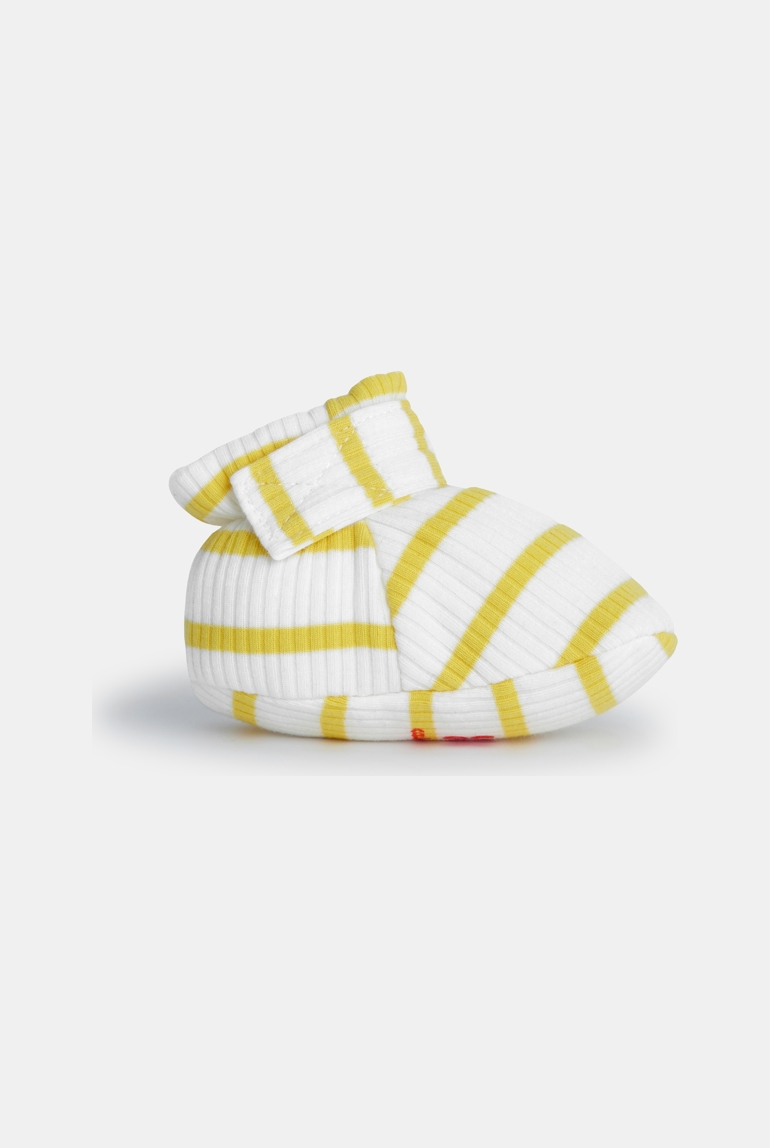 Chaussons bébé rayé écru/jaunes Catimini 1