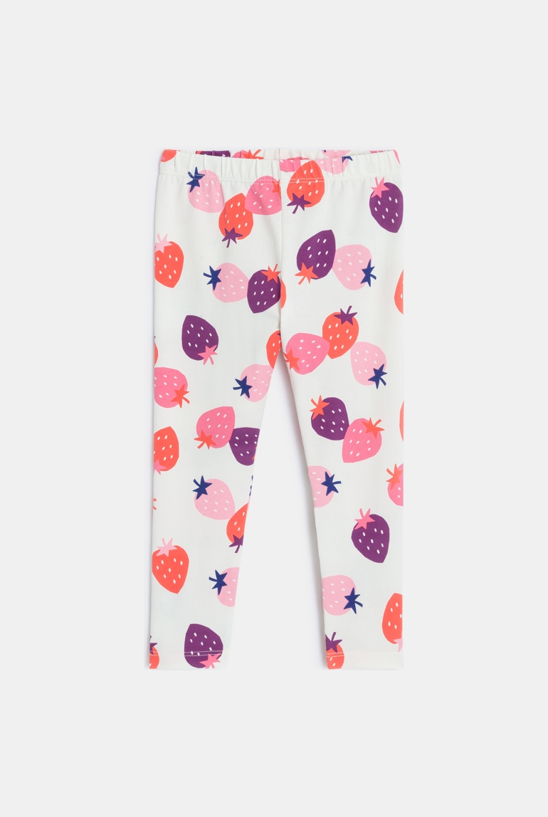 Legging bébé fille écru à motifs fraises beige Catimini 1