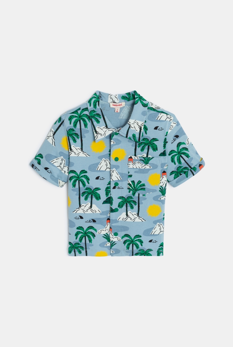Chemise bébé garçon bleue tropical Catimini 1