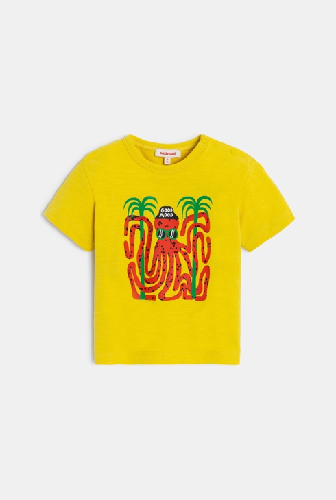 T-shirt bébé garçon jaune pieuvre Catimini 1