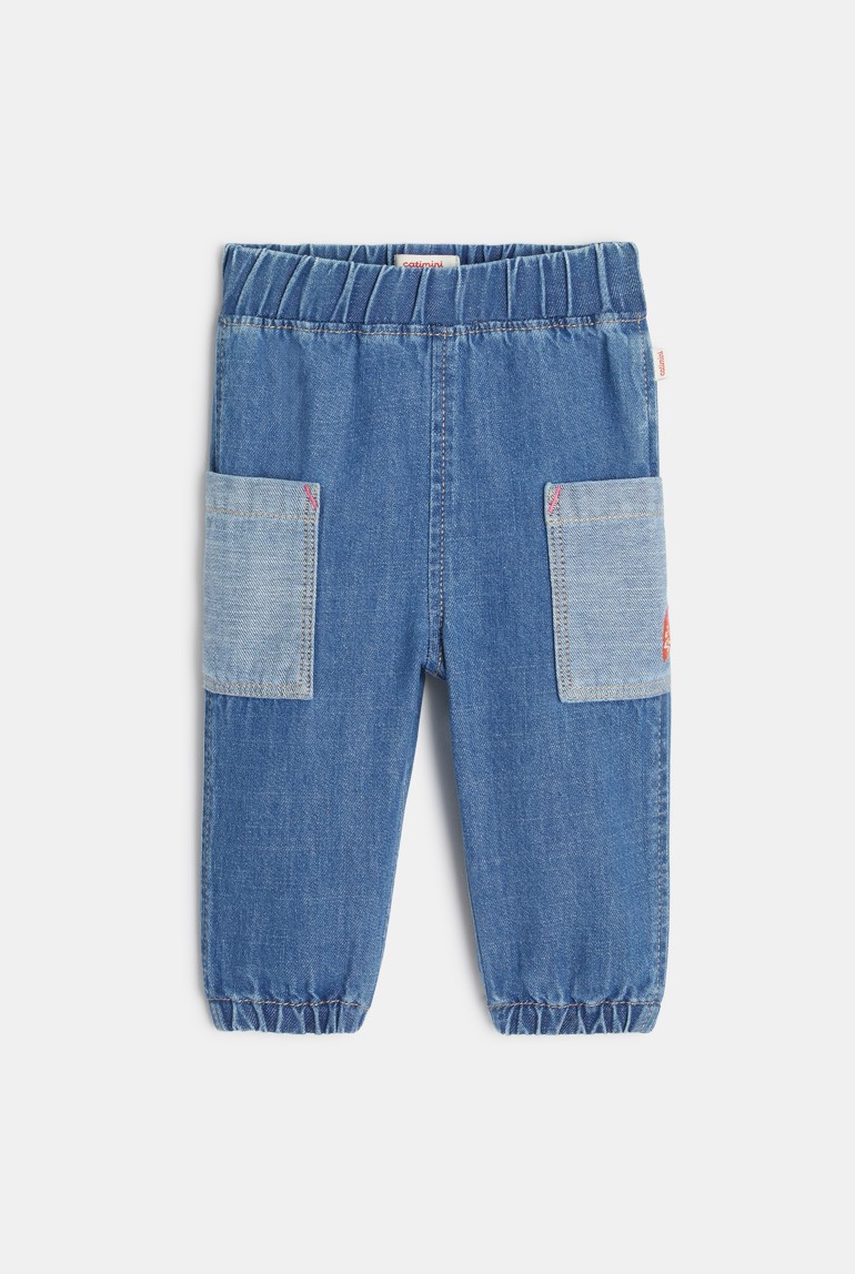 Pantalon bébé fille en jean bleu Catimini 1