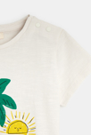 Baby-T-Shirt Catimini in Weiß mit exotischem Druck für Mädchen 2