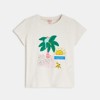 T-shirt bébé fille blanc imprimé exotique Catimini