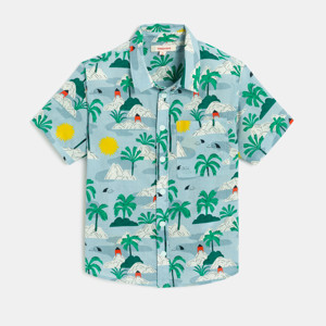 Chemise garçon bleuee tropicale Catimini 1