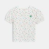 T-shirt fille blanc confettis en coton recyclé fille