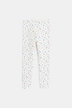 Legging fille blanc à pois en coton recyclé Catimini 3