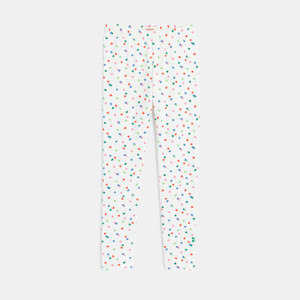 Legging fille blanc à pois en coton recyclé Catimini 1