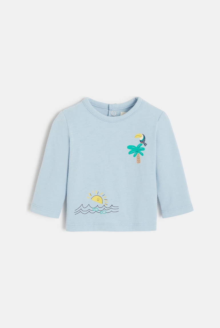 T-shirt bébé bleu tropical Catimini 1