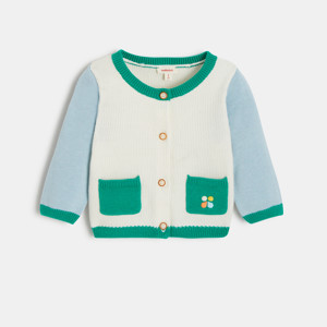 Cardigan bébé écru et vert Catimini 1