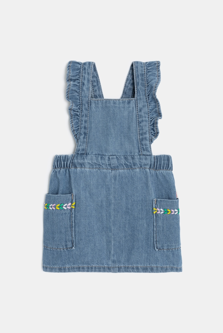 Robe tablier bébé fille en jean délavé bleue Catimini 1
