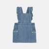 Robe tablier bébé fille en jean délavé bleue Catimini