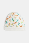 Bonnet bébé réversible blanc ivoire à motifs bananes Catimini 1