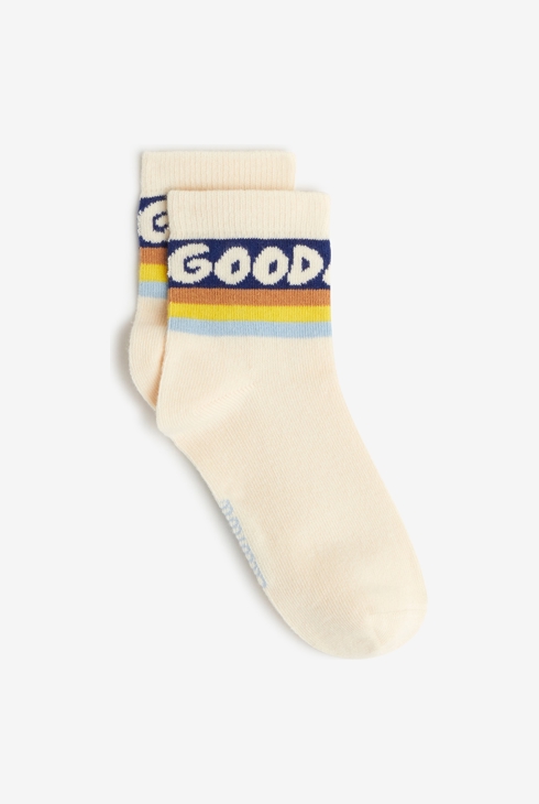 Jungensocken Catimini mit Aufschrift Ecru Beige 1