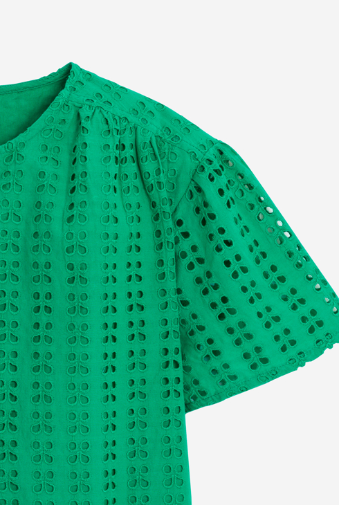 Robe fille vertee broderie anglaise Catimini