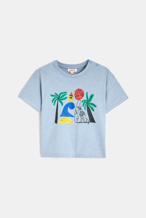 T-shirt bébé garçon plage bleu Catimini 1
