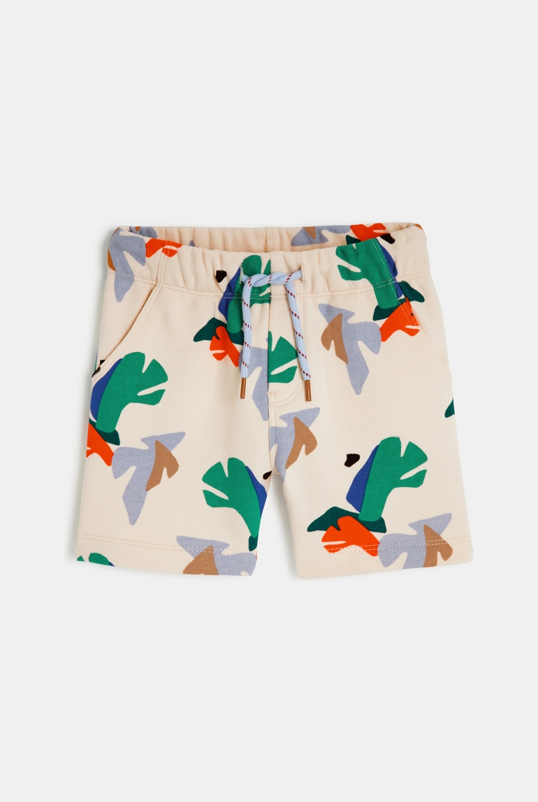 Bermuda bébé garçon à motifs feuilles géométriques beige Catimini 1
