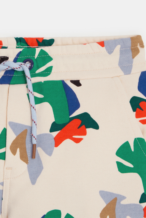 Bermuda garçon beige à motifs feuilles géométriques Catimini