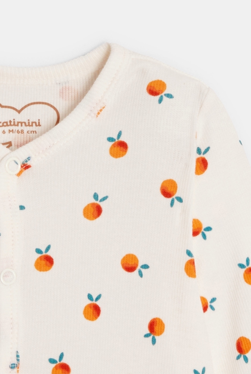 Pyjama bébé fille à imprimés oranges Catimini