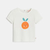 T-shirt bébé fille blanc à motif orange naissance Catimini