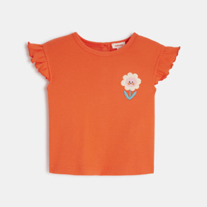 T-shirt bébé fille rouge à motif fleur Catimini 1