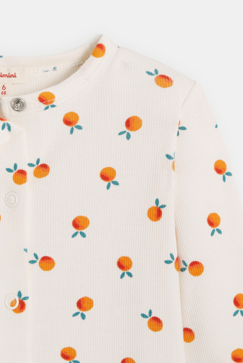 Cardigan bébé fille blanc imprimés oranges naissance Catimini