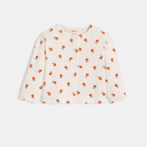 Cardigan bébé fille blanc imprimés oranges naissance Catimini 1