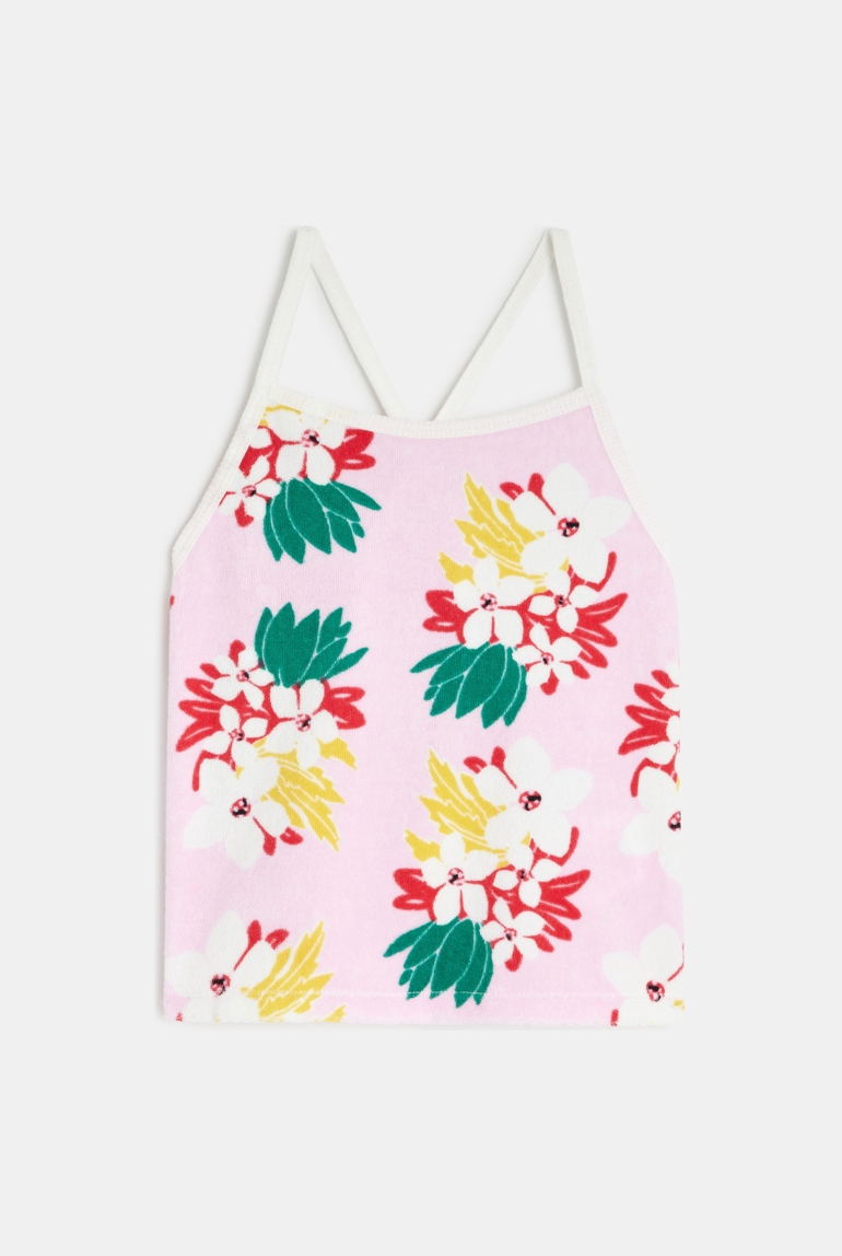 Débardeur fille fleurs exotiques rose Catimini 1