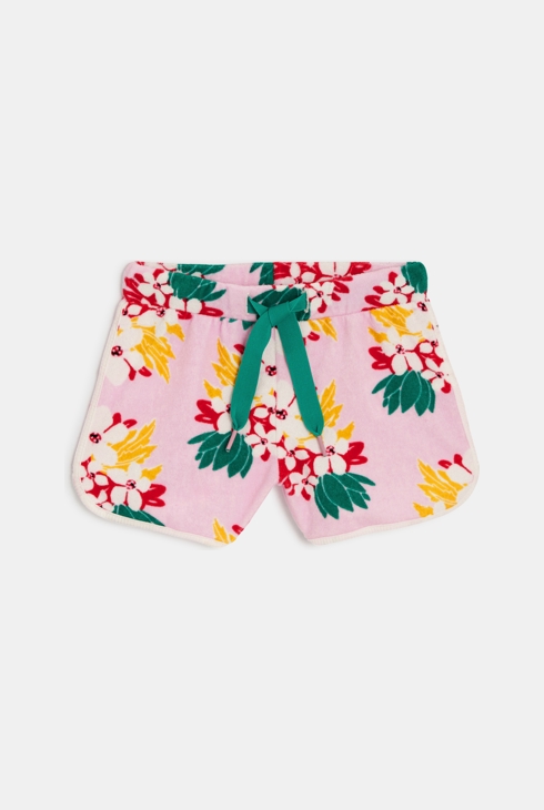 Rosa Shorts mit exotischen Blumen für Mädchen Catimini 1