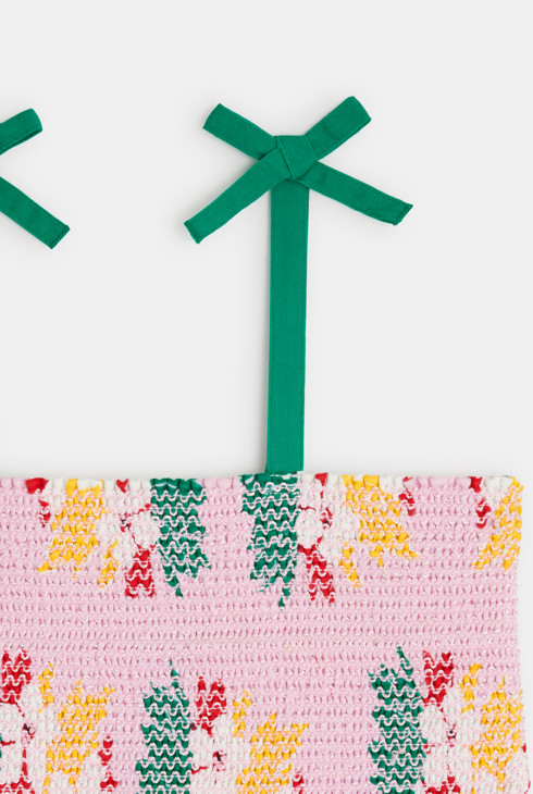 Robe à bretelles fille à motifs fleurs exotiques rose Catimini