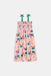 Vestido de tirantes de niña con motivos de flores exóticas en rosa Catimini 3