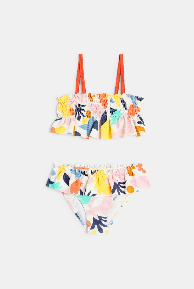 Traje de baño de 2 piezas de bebé niña con motivos abstractos en blanco Catimini 1