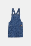 Robe salopette fille en jean fleuri bleue Catimini