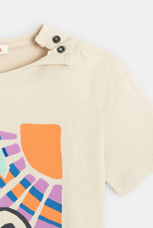 T-shirt bébé garçon beige à imprimé vague Catimini