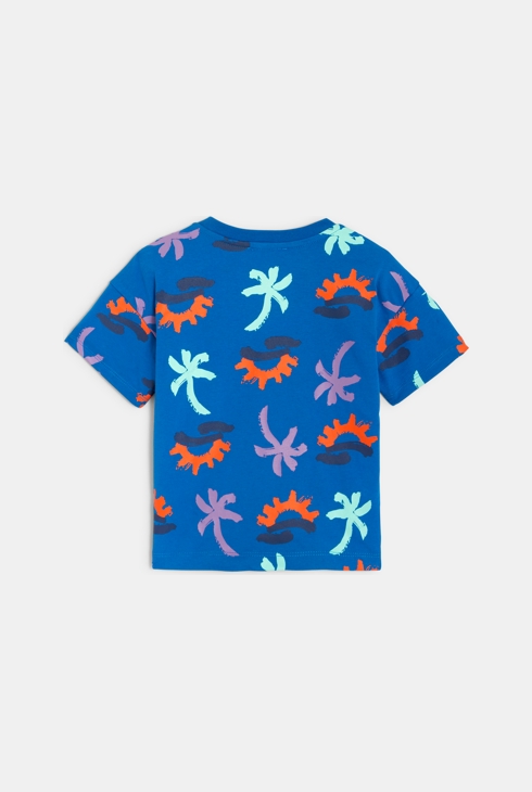 T-shirt bébé garçon bleu à imprimés palmiers Catimini
