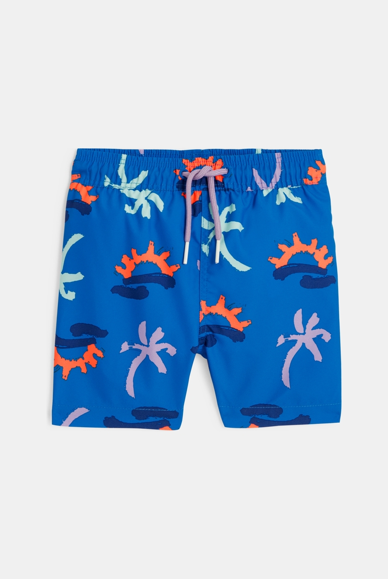 Short de bain bébé garçon bleu à motifs palmiers Catimini 1